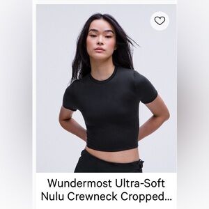 Lululemon Black Ultra-Soft Nulu Crewneck Cropped Top